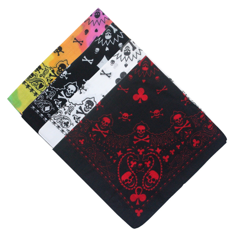Bandana Blank White - 55cm blanco negro rojo cráneo póker