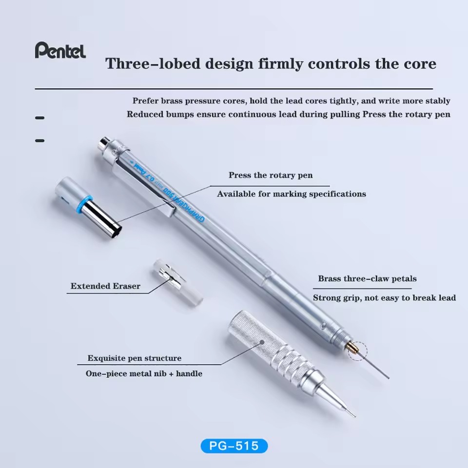 Japón Pentel Graph Gear dibujo - Pentel Pen Energel reseña y precio