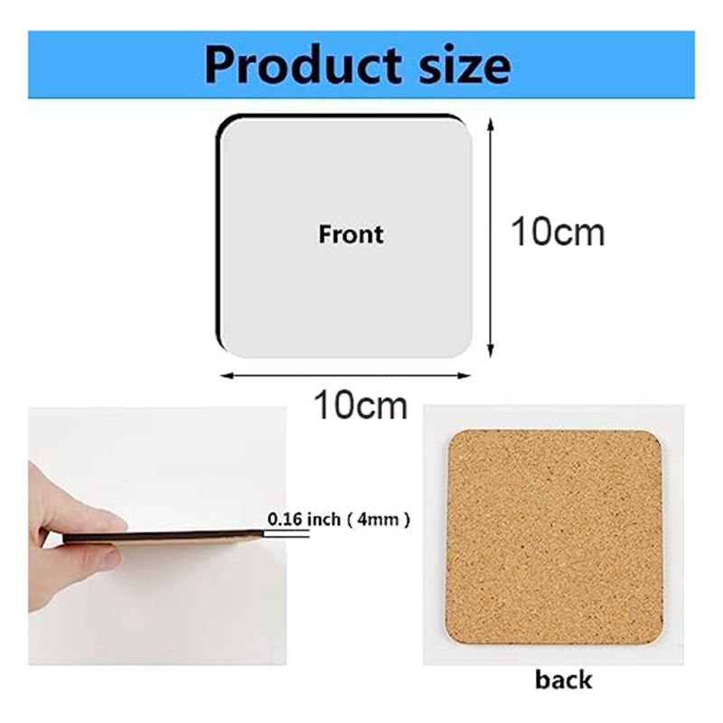 12 Posavasos Cuadrados para Su - Coaster Sublimation Blank reseña y precio